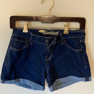 Old Navy Sweetheart 0 Petite Shorts Dark Wash 3.5”